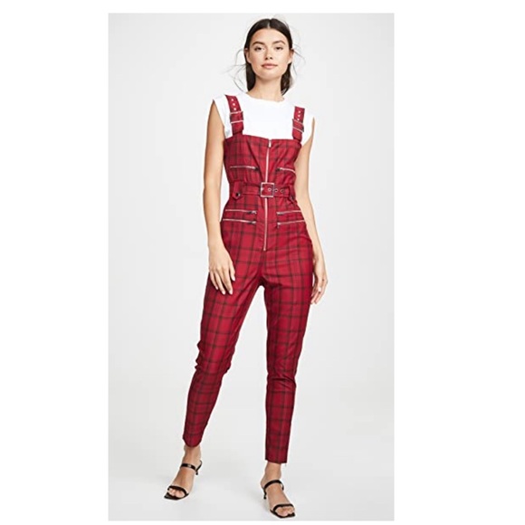 WeWoreWhat Pants - Plaid Red Women's Jumpsuit